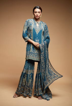 Navy Blue Sharara-XS
