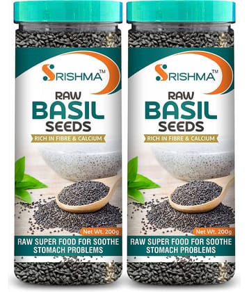 Srishma BASIL, SABJA Seed 200 gm each (Pack of 2)