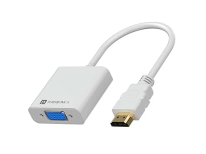 Portronics DigiBridge 1080p Full HD, 16 cm Cable, HDMI to VGA, Durable Build