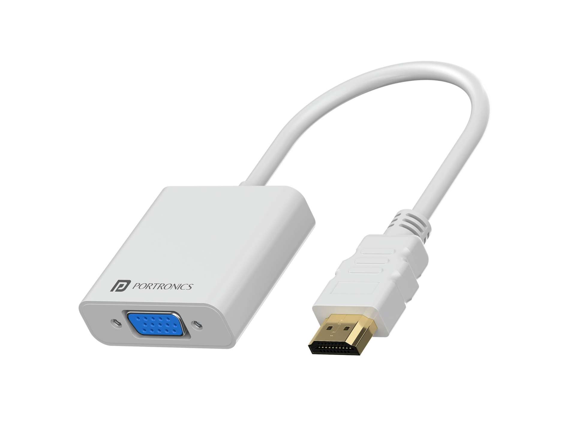 Portronics DigiBridge 1080p Full HD, 16 cm Cable, HDMI to VGA, Durable Build