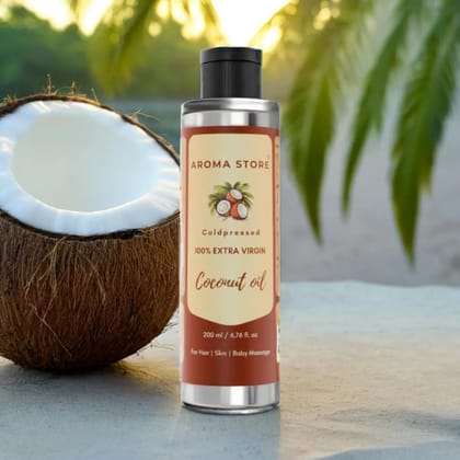 Extra Virgin Coconut Oil 100% Pure, Cold Pressed & Unrefined Organic Coconut Oil for Hair, Skin, Baby Care & Cooking