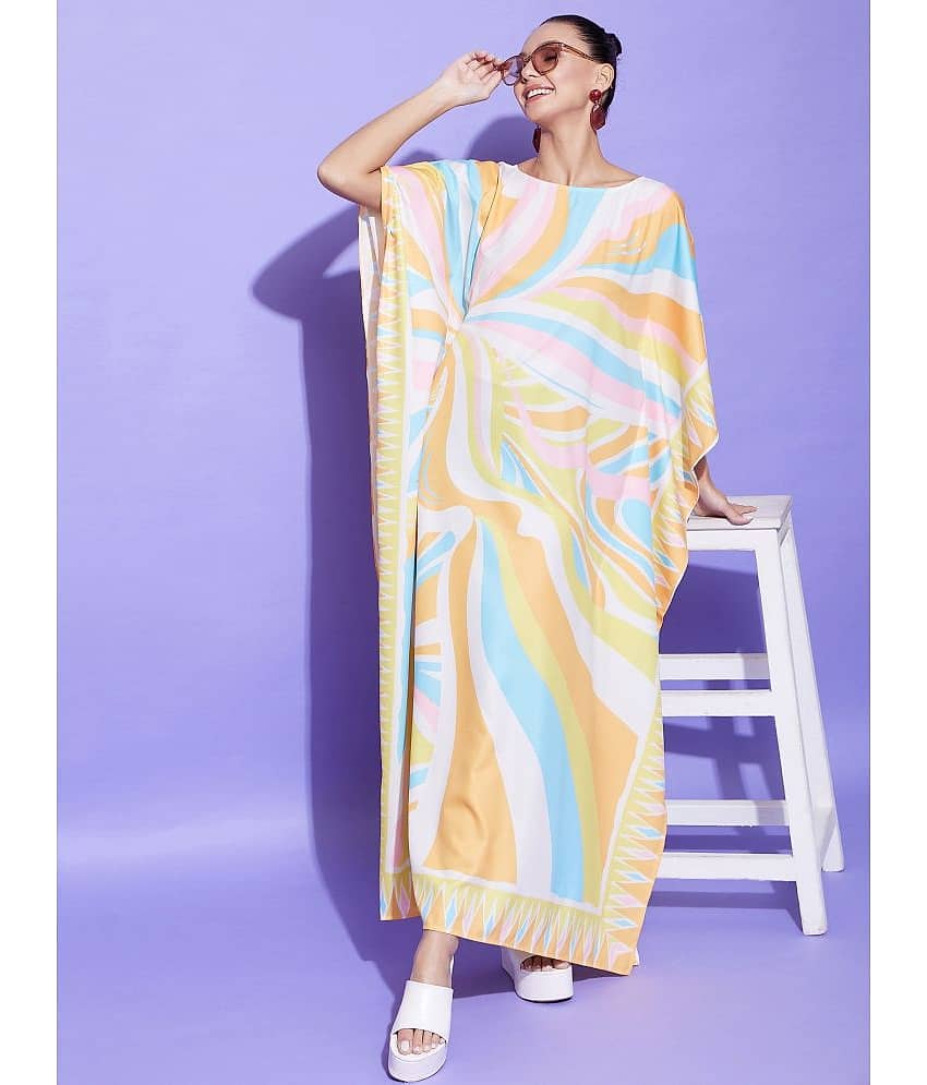 StyleStone - Peach Satin Women's Kaftan ( Pack of 1 )