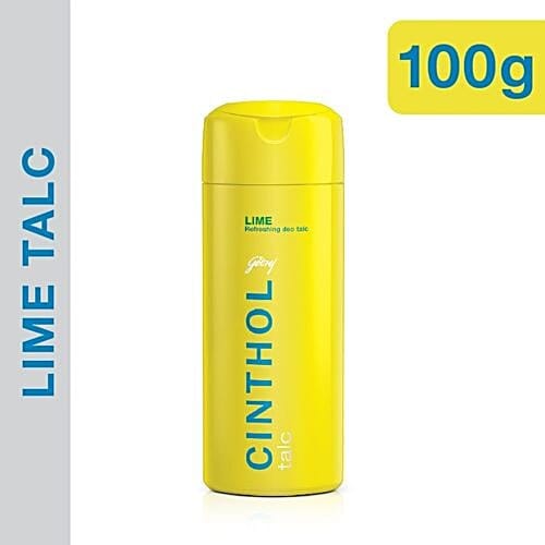 Cinthol Refreshing Deo Talc - Lime, Provides Germ Protection, Long Lasting Fragrance, Anti-Perspirant, 100 g Bottle