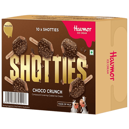Havmor Ice Cream - Shotties, Choco Crunch, 18 Ml (Pack Of 10)