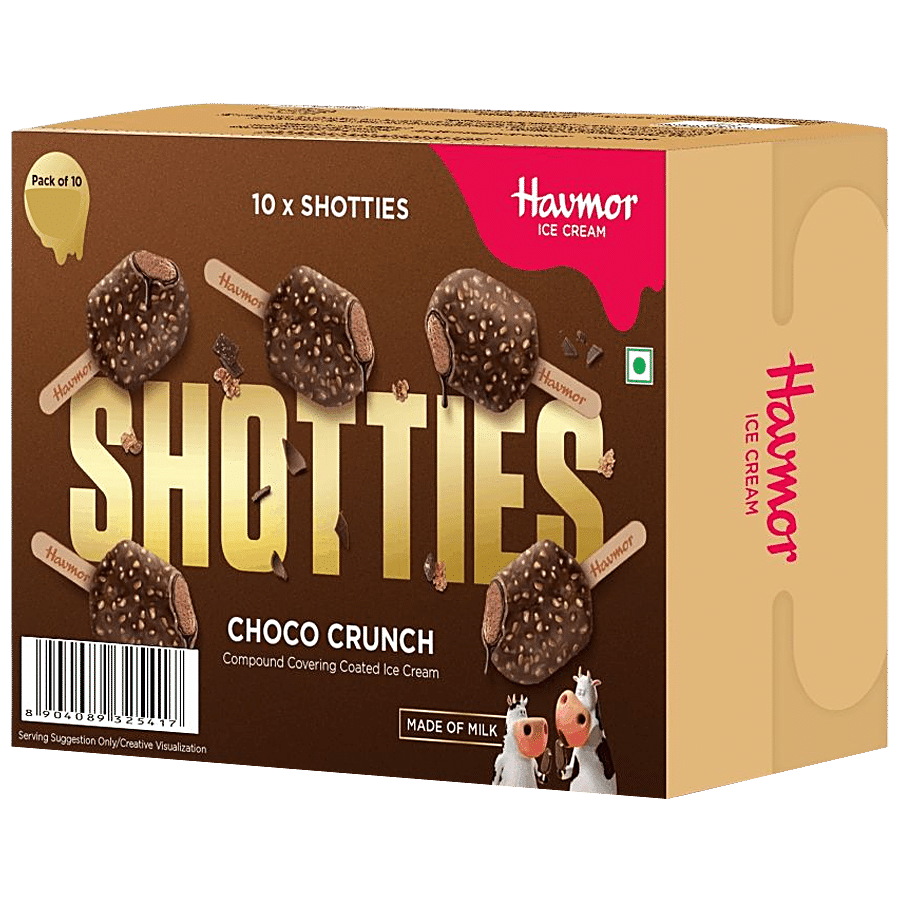 Havmor Ice Cream - Shotties, Choco Crunch, 18 Ml (Pack Of 10)