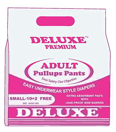 HYGIENIC Deluxe Adult Diapers Pullups Pants Small For Unisex (60-90Cms) - 12pcs