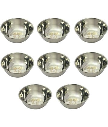 A & H ENTERPRISES 8 Pcs Stainless Steel Cereal Bowl 200 mL