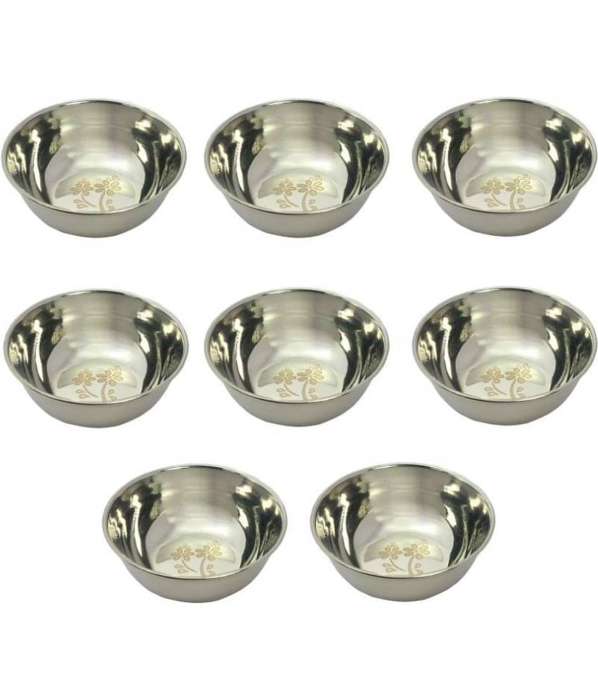 A & H ENTERPRISES 8 Pcs Stainless Steel Cereal Bowl 200 mL