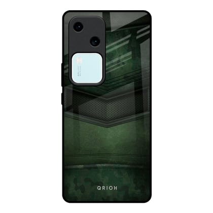 Green Leather Glass Case for Vivo V30 5G