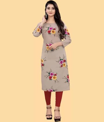 AK FASHION MALL Pack of 1 Crepe Printed Straight Women's Kurti - ( Multicolor )