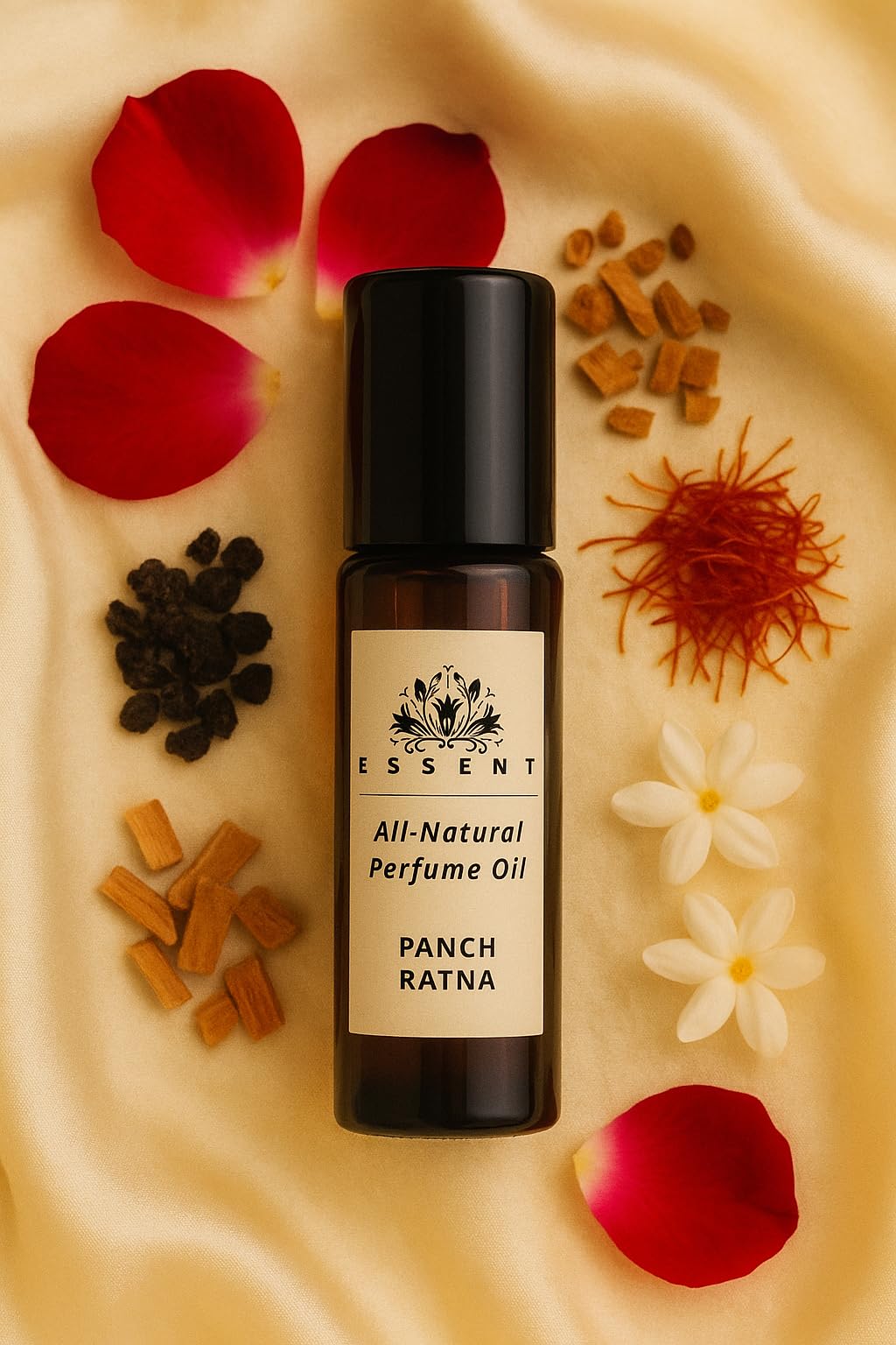 Essent PANCH RATNA Roll-On Attar | Sacred Blend for Pooja, Meditation & Spiritual Use | Long Lasting Alcohol-Free Traditional Fragrance | 0.27 fl. oz. (8 ml)