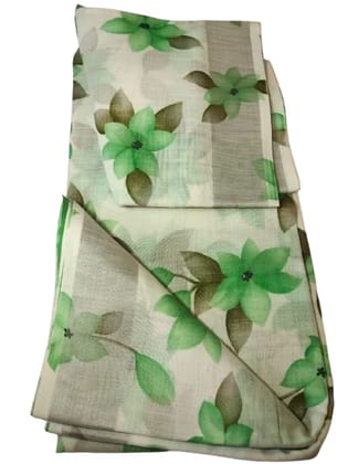 Linen Saree Elegance and Comfort for Women with floral design