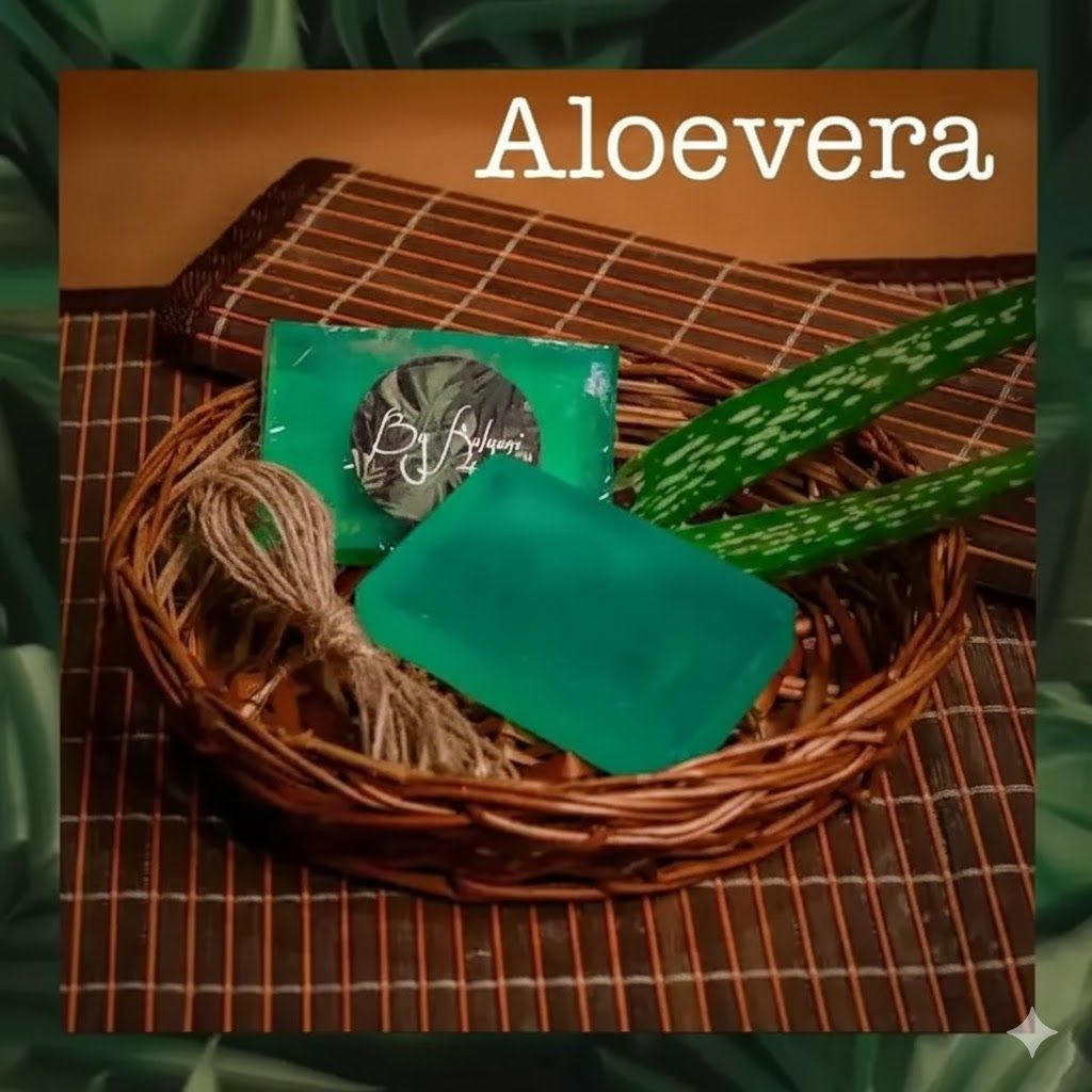 Laksh Herbal Products Aloe Vera and Mint Soap for Fresh and Hydrated Skin 1 pc