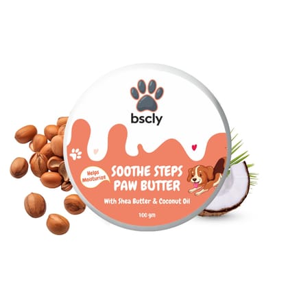 Bscly 2-in-1 Moisturizing Soothe Paw Butter & Elbow Protector for All Pet Care - Natural Cream, Wax, Balm for Healing Dry, Cracked, Chapped Paws & Elbows, Repairs & Heals, 100 gm
