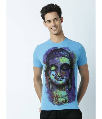 Huetrap Pack of 1 Cotton Regular Fit Men's T-Shirt ( Turquoise )