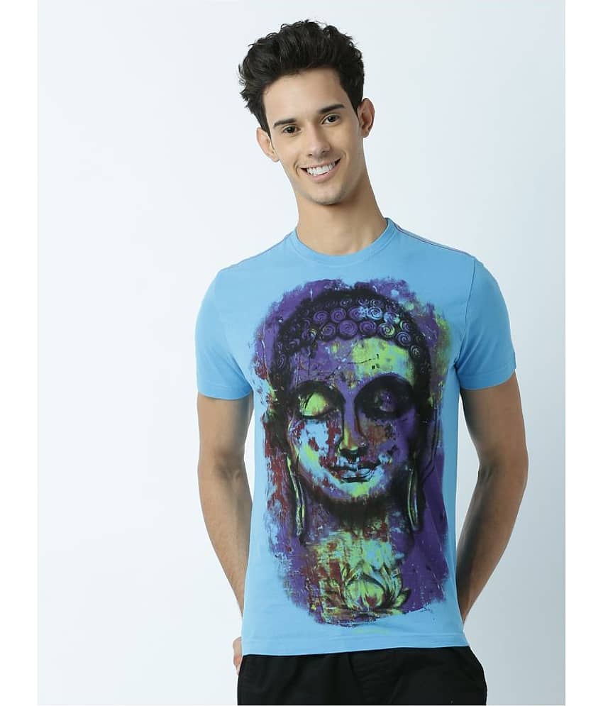 Huetrap Pack of 1 Cotton Regular Fit Men's T-Shirt ( Turquoise )
