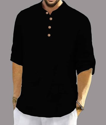 UNI VIBE Brown Cotton Blend Men's Shirt Style Kurta ( Pack of 1 )