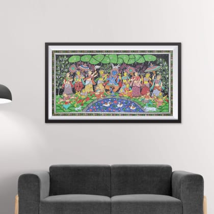 Patta Painting of Krishna Rasa Leela