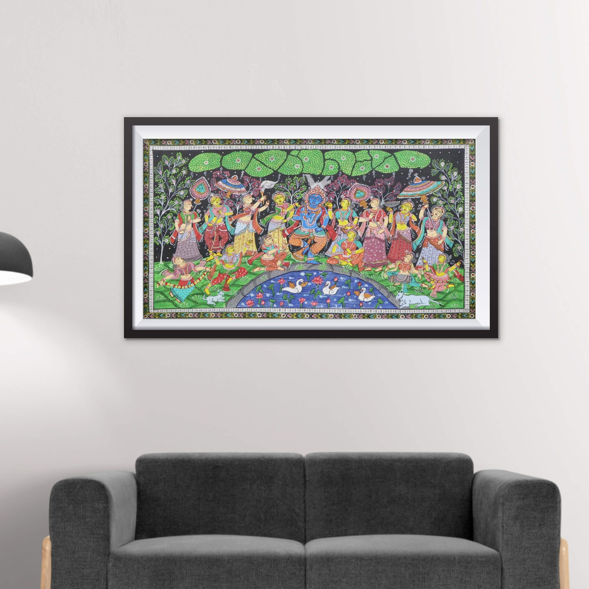 Patta Painting of Krishna Rasa Leela