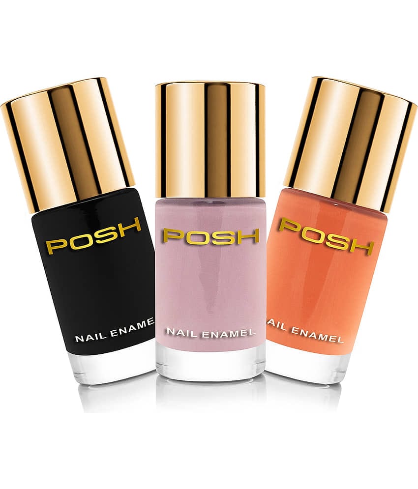 Posh - Multi Glossy Nail Polish ( Pack of 3 )