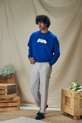 Royal Blue Relaxed Fit Sweatshirt-XL / Royal Blue / Unisex