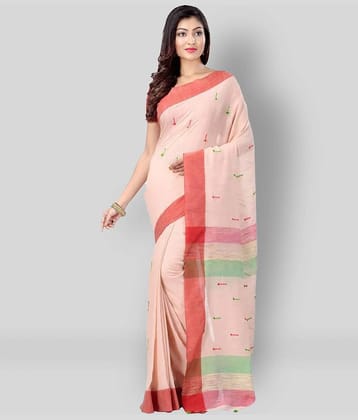 Desh Bidesh Silk Blend Printed Saree With Unstitched Blouse Piece ( Pink )