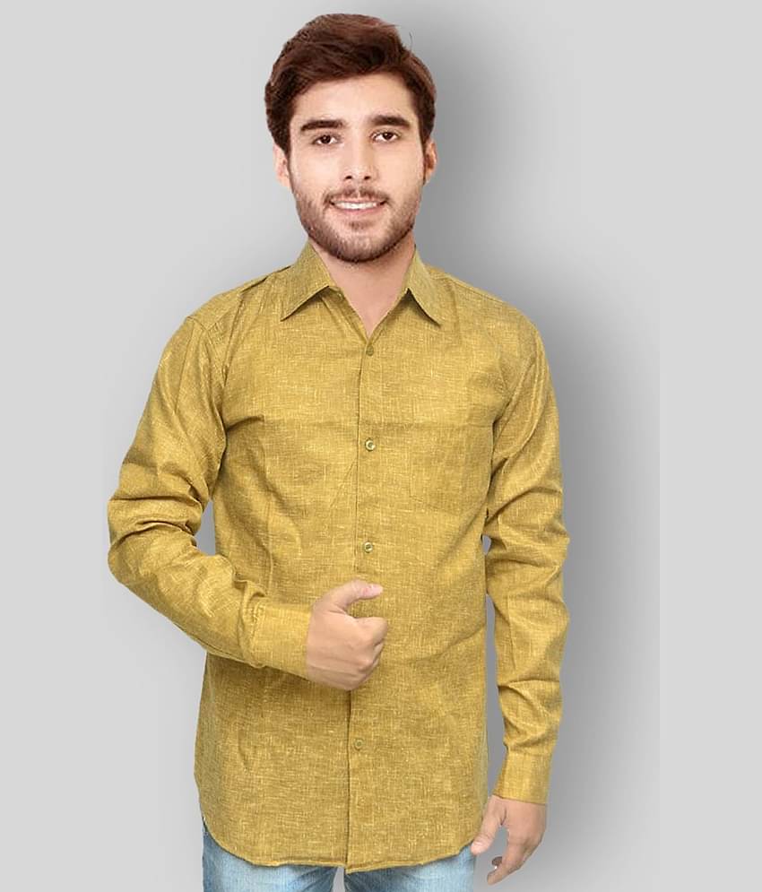 DESHBANDHU DBK - Gold Linen Regular Fit Men's Formal Shirt (Pack of 1)