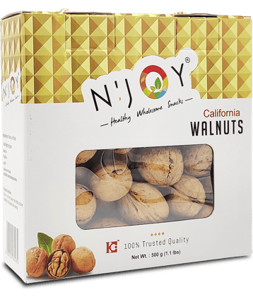 Njoy Californian Inshell Walnuts 500g | Walnuts Dry Fruits | Walnuts | Fresh Walnuts and with shell for Snacking & Baking