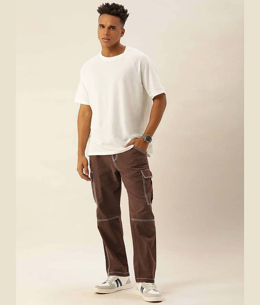 Bene Kleed Men Relaxed Mid-Rise Pure Cotton Cargos With Contrast Stitch