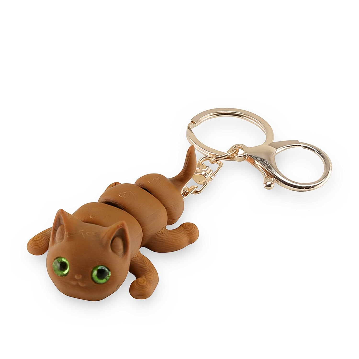 Vinglits Farm Buddies 3D Printed Keychains – Articulated Animal Toys, Pocket-Friendly Keyrings, Stress Relief Desk Toys for Kids & Adults (Whiskers – The Cat, Medium)