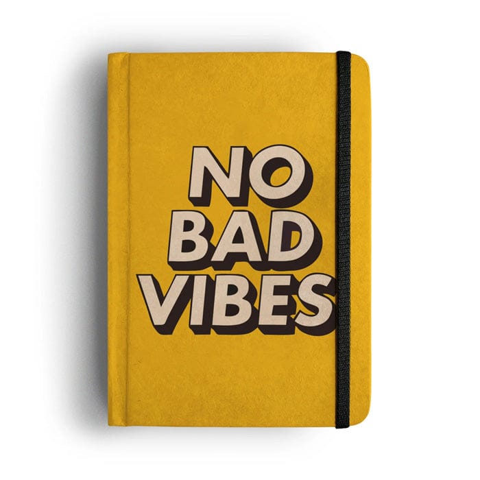 Mooch Hardcover Unruled Diaries A6 No Bad Vibes (Yellow)-BUFF CARTRIDGE