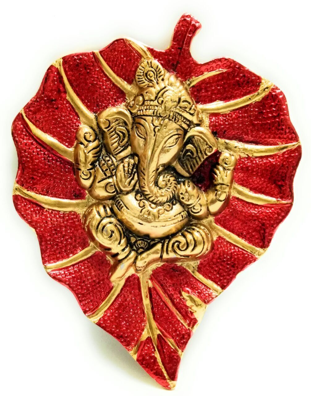 DreamKraft Leaf Ganesh Wall Hanging with Meena Kari Work for Home Decor