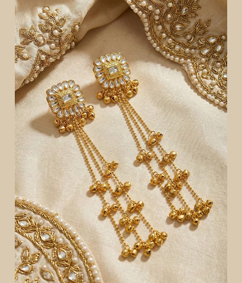 Bhagya Lakshmi Golden Jhumki Earrings ( Pack of 1 )