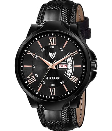 JAXON MWJ-516 Black Dial Leather Analog Men's Watch