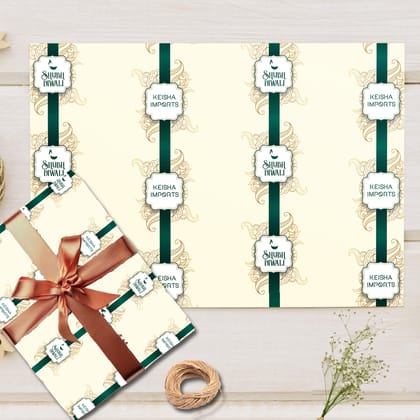 Custom Happy Diwali Gift Wrapping Paper - Diwali Elegance Theme-Set of 10 sheets