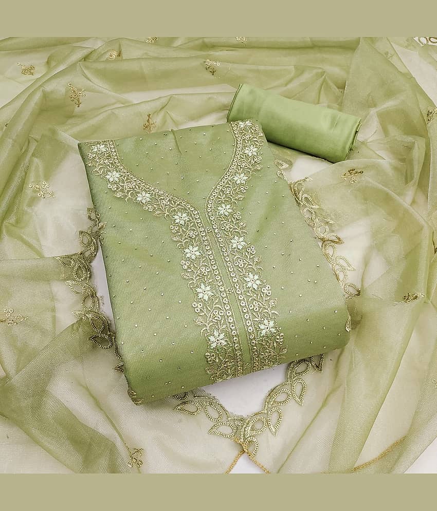 Rangtulika Ethnics Women's Organza Unstitched Salwar Suit