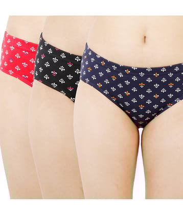 Ladyland Pack of 3 Cotton Briefs For Women ( Multicolor )