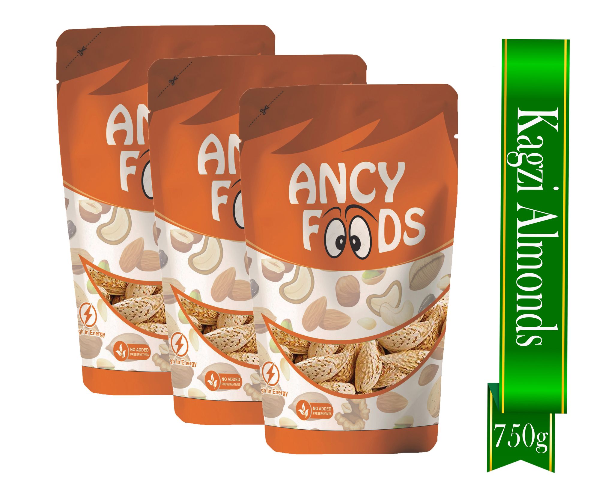 Ancy Kagazi Badam 750 Grams (250 Grams X 3) – Thin Shell Almonds | Packed with Protein, Fiber, and Vitamins | Badam with Shell – Easy to Crack, Supports Brain Health and Boosts Energy – Great