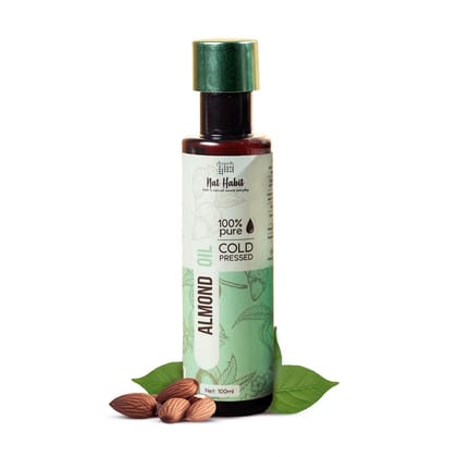 Nat Habit Cold Pressed Sweet Almond (Badam) Oil for Skin & Hair, High Grade Sweet Almond, 100ml Nat Habit Cold Pressed Sweet Almond (Badam) Oil for Skin & Hair, High Grade Sweet Almond, 100ml - 100 ml