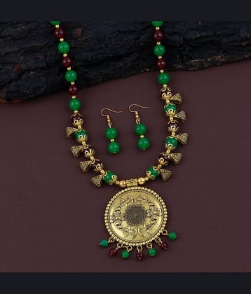 ShreejiHuf Alloy Multi Color Traditional Necklaces Set Long Haram