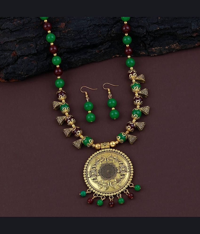 ShreejiHuf Alloy Multi Color Traditional Necklaces Set Long Haram