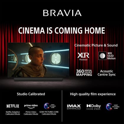 Sony BRAVIA 8 Series 164 cm (65 inches) 4K Ultra HD AI Smart OLED Google TV K-65XR80 (Black) Sony BRAVIA 8 Series 164 cm (65 inches) 4K Ultra HD AI Smart OLED Google TV K-65XR80 (Black) - Black / 65 inches
