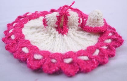 Pink Woolen Crochet Laddu Gopal Dress Set