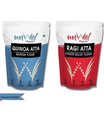 Amwel Quinoa Atta 450g + Ragi Atta 450g 900 gm Pack of 2