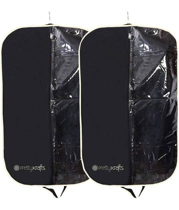 PrettyKrafts Black Half Transparent Coat Cover |  (Set of 2)