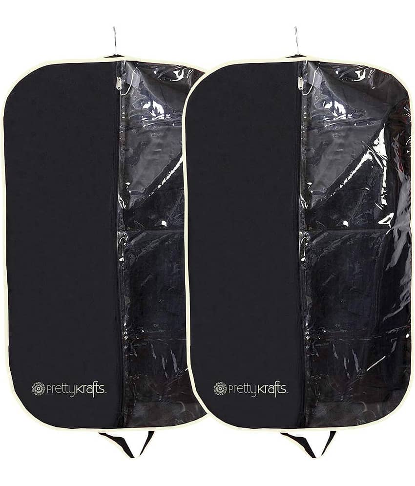 PrettyKrafts Black Half Transparent Coat Cover |  (Set of 2)