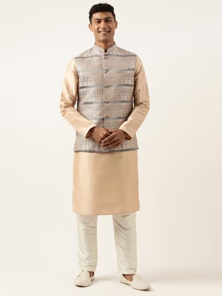Grey Peach Jacquard Jacket-M/40