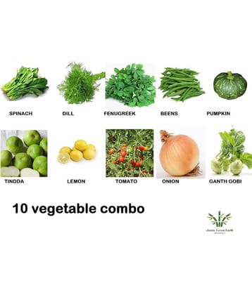 CLASSIC GREEN EARTH - Vegetable Seeds ( 10 VEGETABLE COMBO 1000 SEEDS )