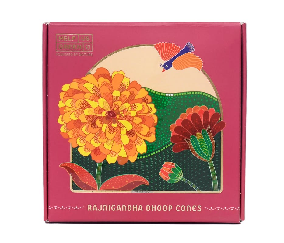Help Us Green Handmade Natural Rajnigandha Dhoop Cones, 40 Cones