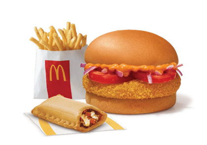 McAloo Tikki Burger + Veg Pizza McPuff + Fries (R)